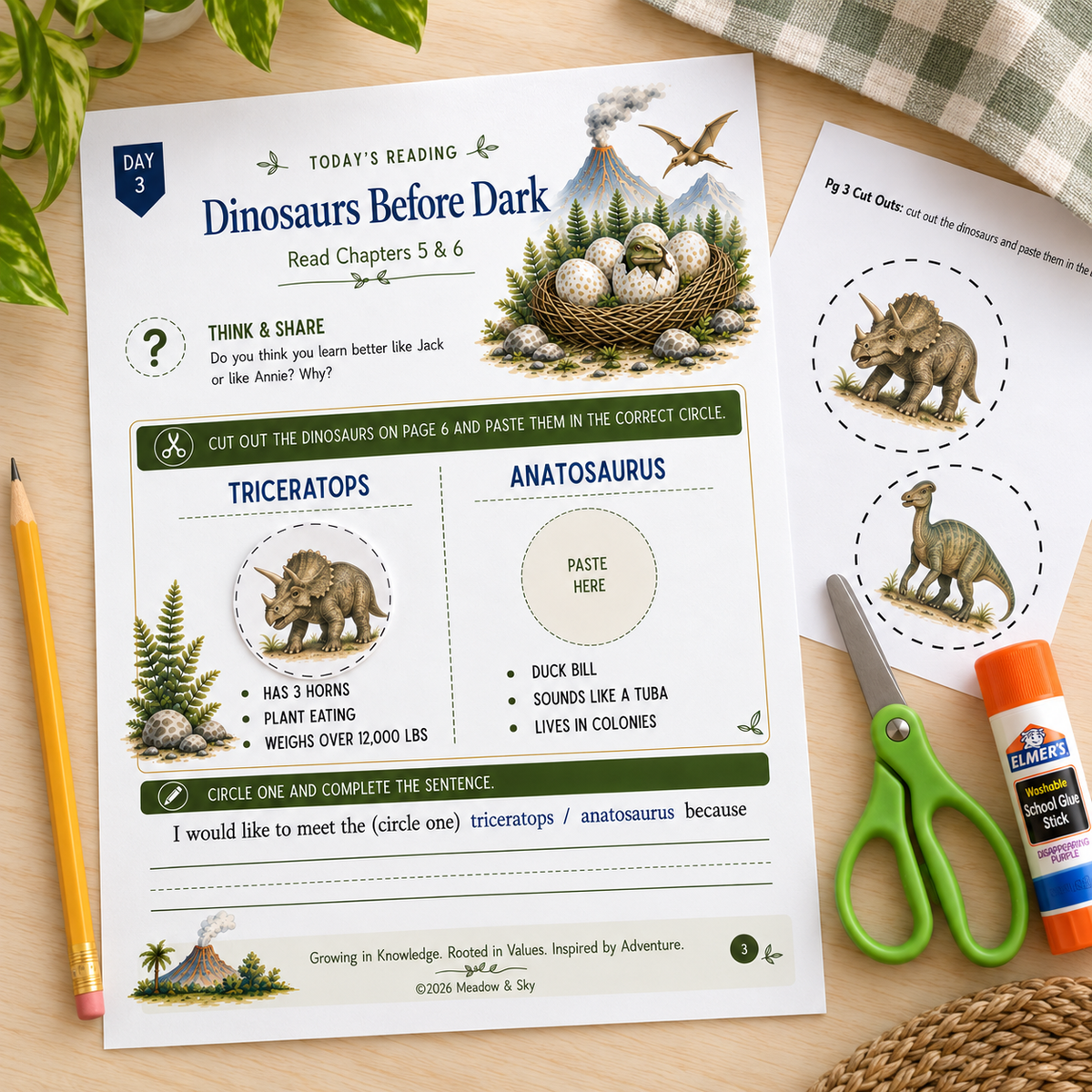 Reading Companion for Dinosaurs Before Dark | 5-Day Activity Guide | PDF Download