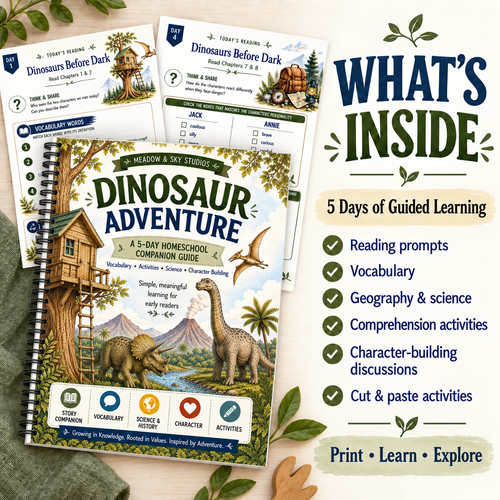 Reading Companion for Dinosaurs Before Dark | 5-Day Activity Guide | PDF Download