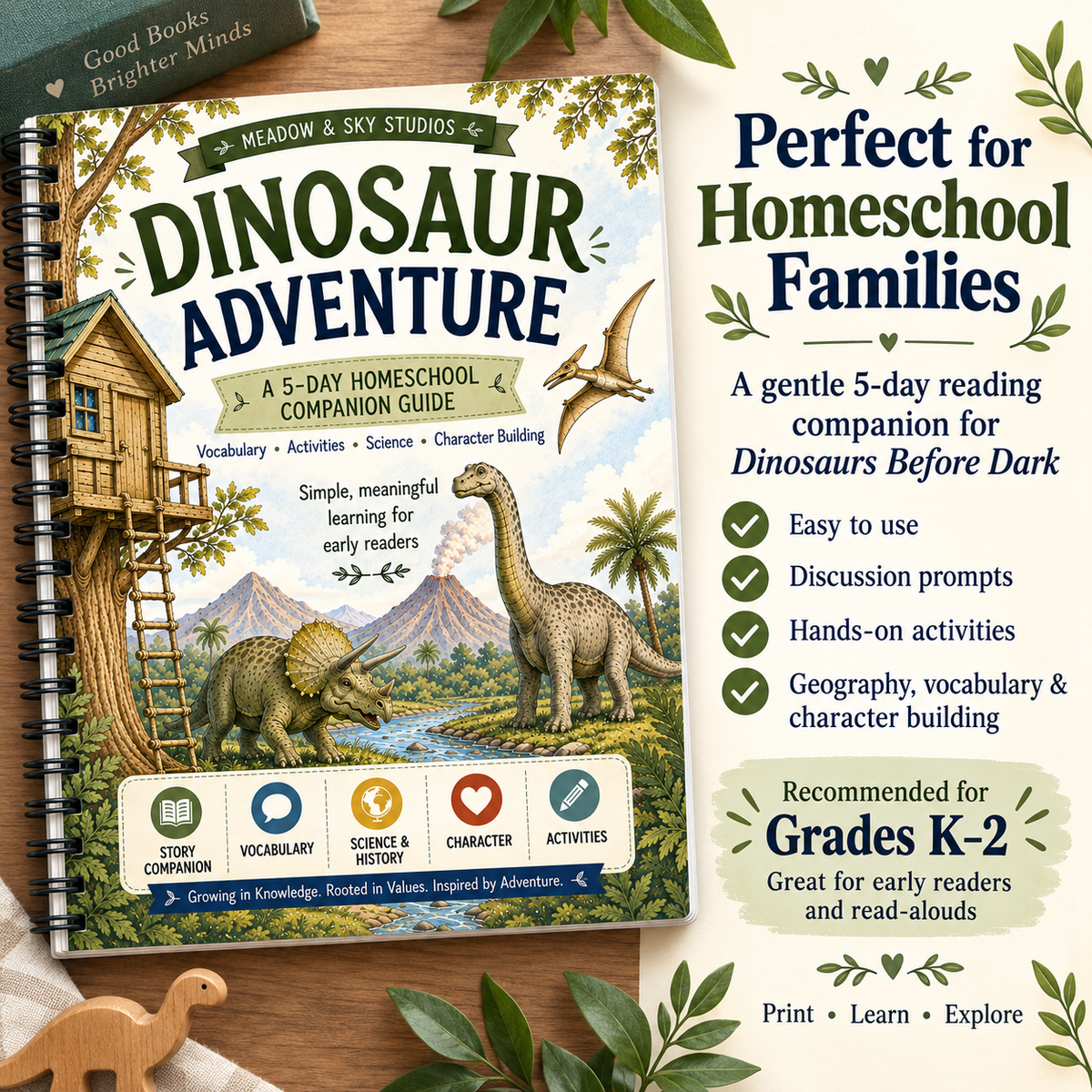 Reading Companion for Dinosaurs Before Dark | 5-Day Activity Guide | PDF Download